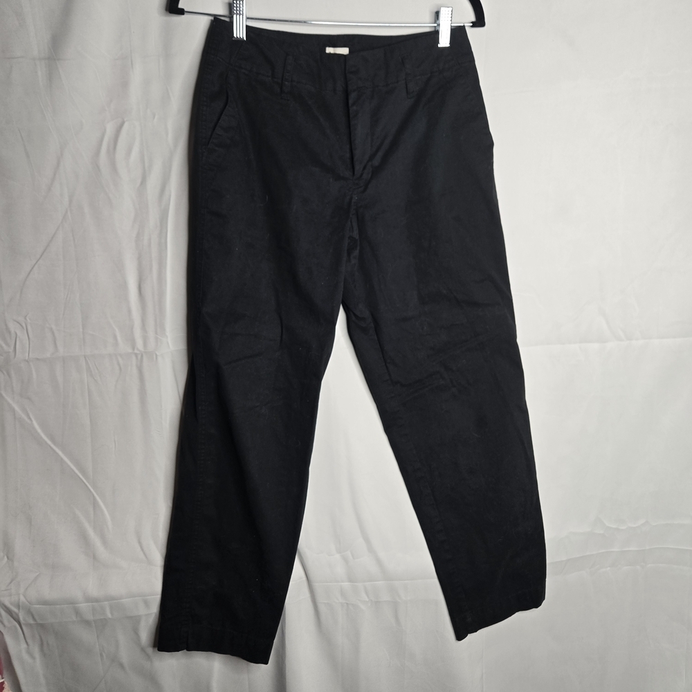 Size 4 Women's Black Straight Leg Pants Work Office Minimalist Stretch